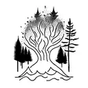 forest fire tattoo design idea