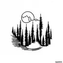 forest fire tattoo design idea