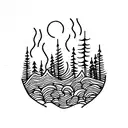 forest fire tattoo design idea