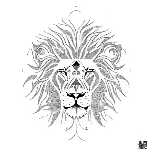 lion in shape of the continent of africa tattoo design idea