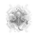 swimming and running with psysiotherapy caduceus tattoo design idea