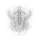 swimming and running with psysiotherapy caduceus tattoo design idea