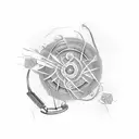 A turntable with sound waves emanating from it tattoo design idea