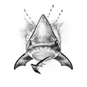 simple shark fin  tattoo design idea