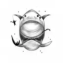 simple shark fin  tattoo design idea