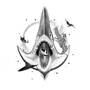 simple shark fin  tattoo design idea