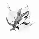 simple shark fin  tattoo design idea