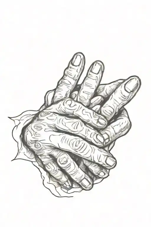 A detailed tattoo design featuring a human hand gently holding a dog's paw, symbolizing the bond between a pet and its o tattoo design idea