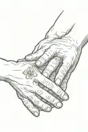 A detailed tattoo design featuring a human hand gently holding a dog's paw, symbolizing the bond between a pet and its o tattoo design idea