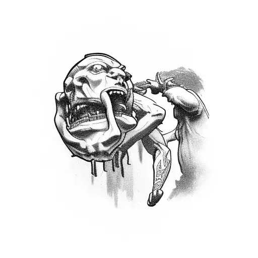 david grabbing goliath's head tattoo design idea