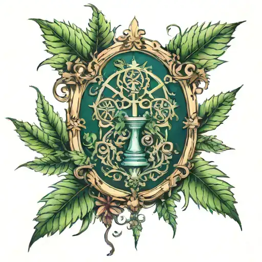 weed heaven gates tattoo design idea