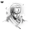 zoro one piece tattoo design idea