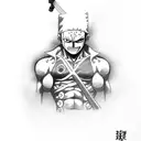 zoro one piece tattoo design idea