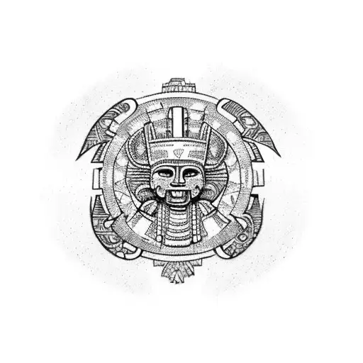 Incorporate Mayan hieroglyphics into a design representing Mexico tattoo design idea