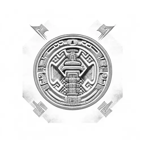 Incorporate Mayan hieroglyphics into a design representing Mexico's rich history tattoo design idea