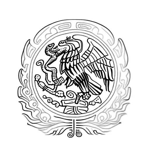 Incorporate Mayan hieroglyphics into a design representing Mexico tattoo design idea