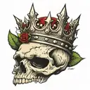 Skull with thorn of crown  tattoo design idea