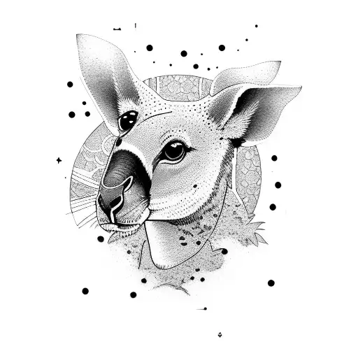 trade kangaroo  tattoo design idea