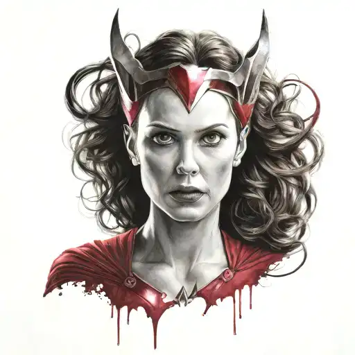 Scarlet Witch from the avengers tattoo design idea