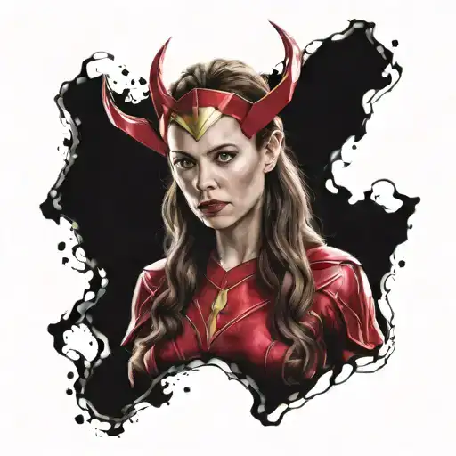 Scarlet Witch from the avengers tattoo design idea