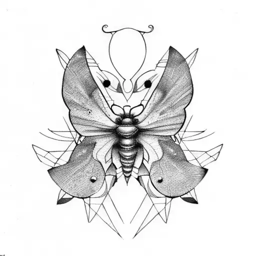 Rorschach inkblot in the shape of a moth tattoo design idea