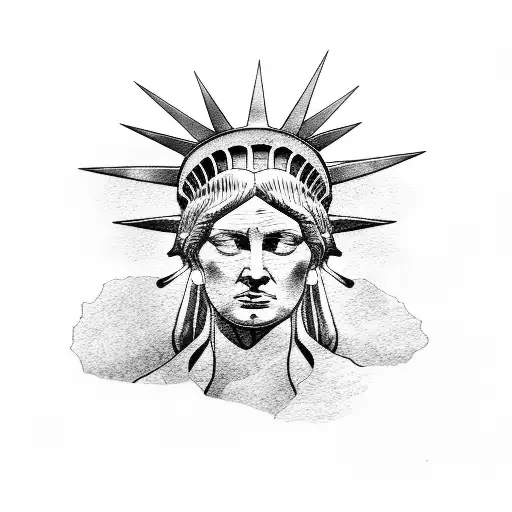 lady liberty with Afghanistan map tattoo design idea