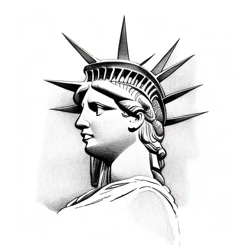 lady liberty tattoo design idea