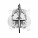 Sword for a man who never gives up, that keep going, whatever it takes tattoo design idea