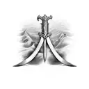 Sword for a man who never gives up, that keep going, whatever it takes tattoo design idea