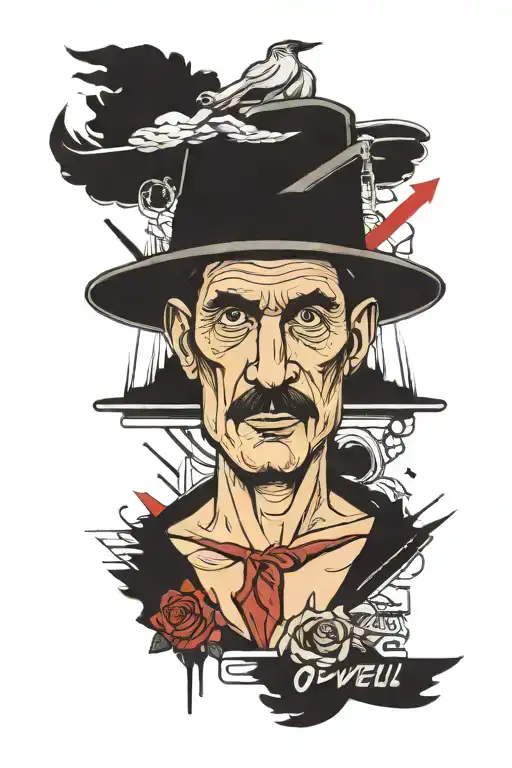 Orwell 1984 book tattoo design idea