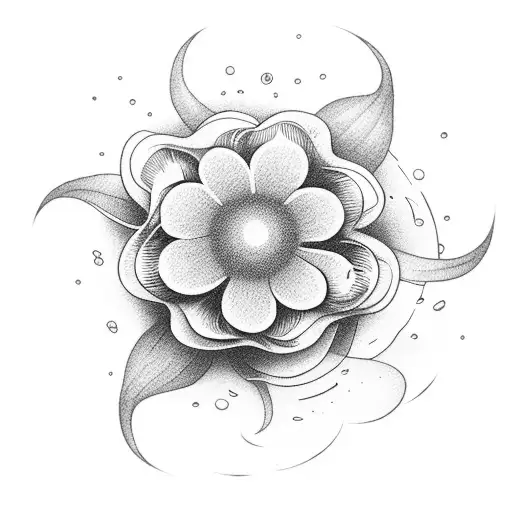 round flower with yoga breath in middle tattoo design idea