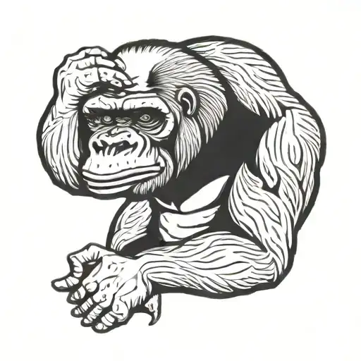 Gorilla see no evil speak no evil tattoo design idea