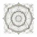 alchemy transmutation circle, human transmutation for recovery of the soul and mind, cosmic connection tattoo design idea