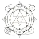 alchemy transmutation circle, human transmutation for recovery of the soul and mind, cosmic connection tattoo design idea