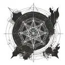 alchemy transmutation circle, human transmutation for recovery of the soul, cosmic connection tattoo design idea