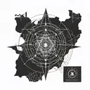 alchemy transmutation circle, human transmutation for recovery of the soul, cosmic connection tattoo design idea