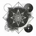 alchemy transmutation circle, human transmutation for recovery of the soul, cosmic connection tattoo design idea