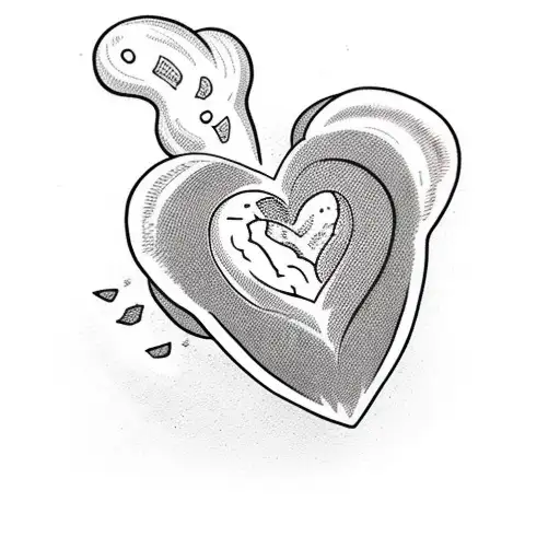 heart outline with female bum wearing thong inside tattoo design idea