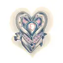 heart with ladies bum inside tattoo design idea