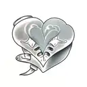 heart with ladies bum inside tattoo design idea