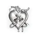 heart with ladies bum inside tattoo design idea