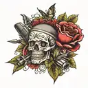 omerta,bullets,flowers,army tattoo design idea