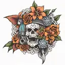 omerta,bullets,flowers,army tattoo design idea