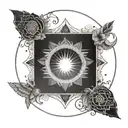 Create a unique mandala design using intricate patterns and shapes inspired by tarot cards, representing the client's love for mysticism and spirituality tattoo design idea