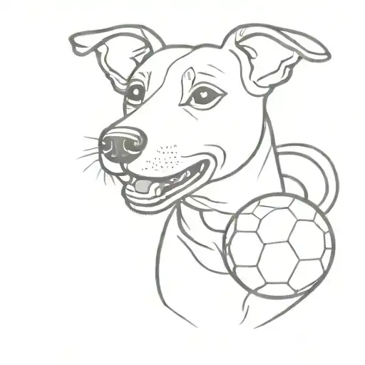 Grinning Jack Russell with a ball in his mouth tattoo design idea
