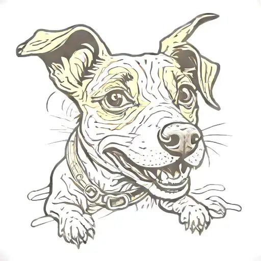 grinning jack russell terrier tattoo design idea