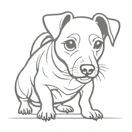 growling jack russell terrier tattoo design idea