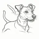 jack russell terrier barking tattoo design idea