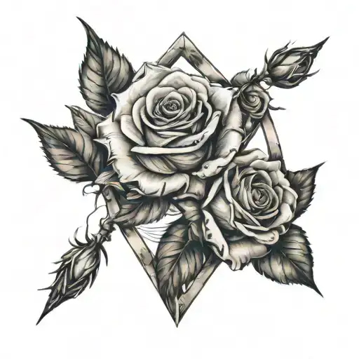 wilted deathly hallows Roses   tattoo design idea