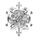 Viking Compass with a wolf tattoo design idea
